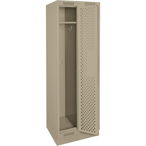 Clean Line Lockers, Bank of 2, 24" x 18" x 76", Steel, Beige, Rivet (Assembled), Perforated Chandler Sales