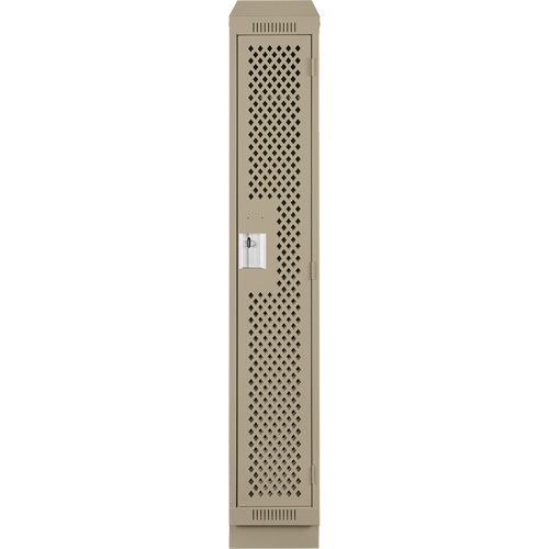 Clean Line Lockers, 12" x 15" x 82", Steel, Beige, Rivet (Assembled), Perforated Chandler Sales