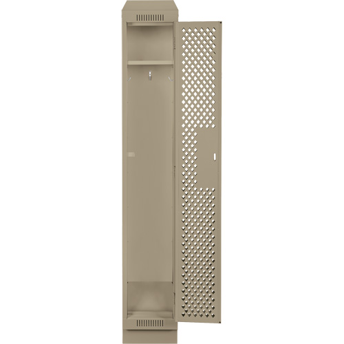 Clean Line Lockers, 12" x 15" x 82", Steel, Beige, Rivet (Assembled), Perforated Chandler Sales