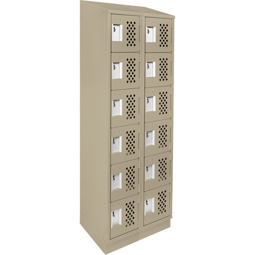 Assembled Lockerettes Clean Line Perforated Economy Lockers, 6 -tier, Bank of 2, 18" x 72" x 12", Steel Chandler Sales