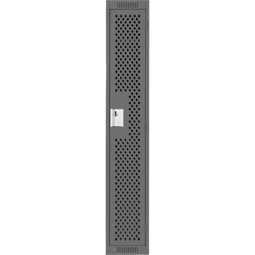 Clean Line Lockers, 12" x 12" x 72", Steel, Charcoal, Rivet (Assembled), Perforated Chandler Sales