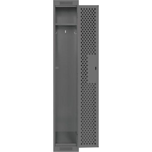 Clean Line Lockers, 12" x 12" x 72", Steel, Charcoal, Rivet (Assembled), Perforated Chandler Sales