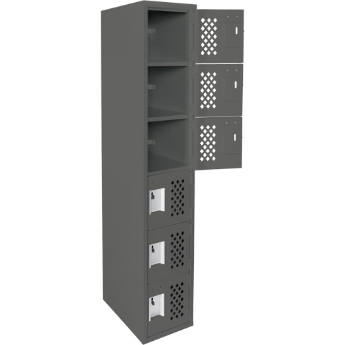 Clean-Line Perforated Lockerette, 6 -tier, 15" x 72" x 12", Steel Chandler Sales