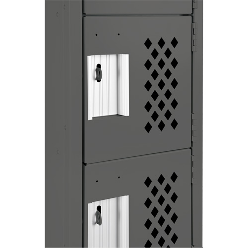 Clean-Line Perforated Lockerette, 6 -tier, Bank of 3, 12" x 72" x 12", Steel Chandler Sales