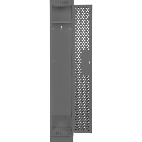 Clean Line Lockers, 12" x 18" x 76", Steel, Charcoal, Rivet (Assembled), Perforated Chandler Sales