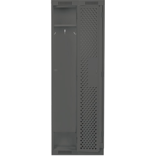 Clean Line Lockers, Bank of 2, 24" x 18" x 76", Steel, Charcoal, Rivet (Assembled), Perforated Chandler Sales