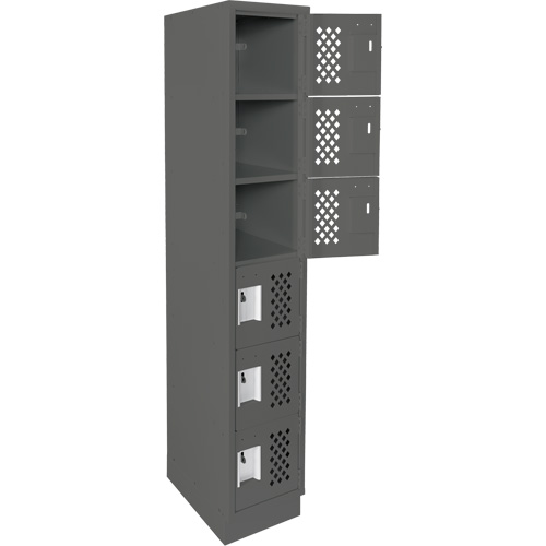 Assembled Lockerettes Clean Line Perforated Economy Lockers, 6 -tier, 18" x 72" x 12", Steel Chandler Sales