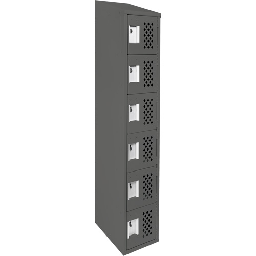 Assembled Lockerettes Clean Line Perforated Economy Lockers, 6 -tier, 18" x 72" x 12", Steel Chandler Sales