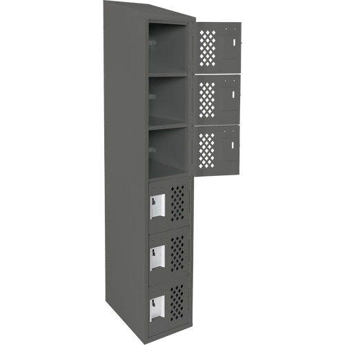 Assembled Lockerettes Clean Line Perforated Economy Lockers, 6 -tier, 18" x 72" x 12", Steel Chandler Sales