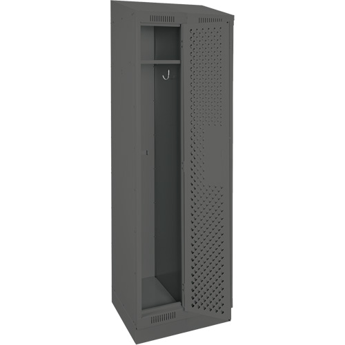 Clean Line Lockers, Bank of 2, 24" x 15" x 82", Steel, Charcoal, Rivet (Assembled), Perforated Chandler Sales