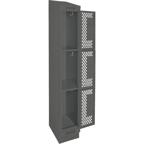 Casiers Clean Line, 3 niveaux, 12" x 18" x 82", Acier, Charbon, Rivet (assembl&eacute;), Perfor&eacute; Chandler Sales