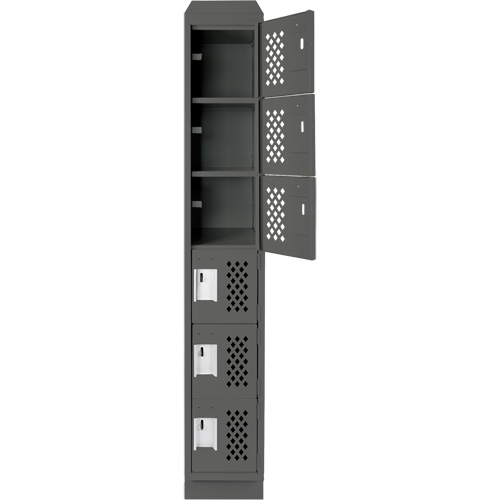 Assembled Lockerettes Clean Line Perforated Economy Lockers, 6 -tier, 18" x 72" x 12", Steel Chandler Sales