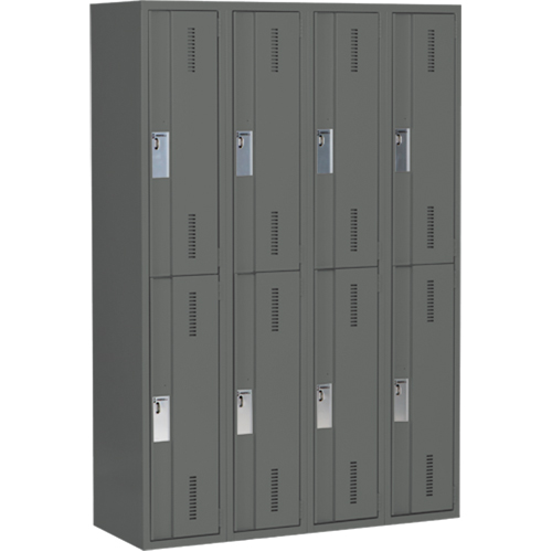 Casiers robustes Concorde, 2 niveaux, Bloc de 4, 48" x 18" x 72", Acier, Charbon, Soud&eacute; (assembl&eacute;) Chandler Sales