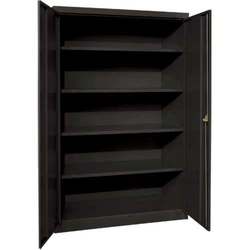 Armoires de rangement Hi-Boy profondes, Acier, 4 Tablettes, 72" h x 36" la x 24" P, Noir Chandler Sales