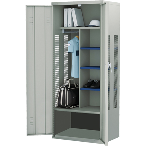 Gear Locker, Steel, 36" W x 24" D x 72" H, Grey Chandler Sales
