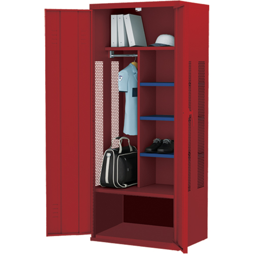 Deluxe Gear Locker, Steel, 36" W x 24" D x 72" H, Red Chandler Sales
