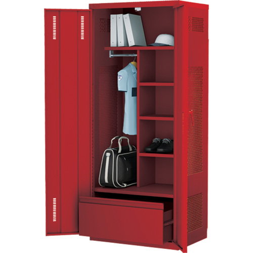 Deluxe Gear Locker, Steel, 36" W x 24" D x 72" H, Red Chandler Sales