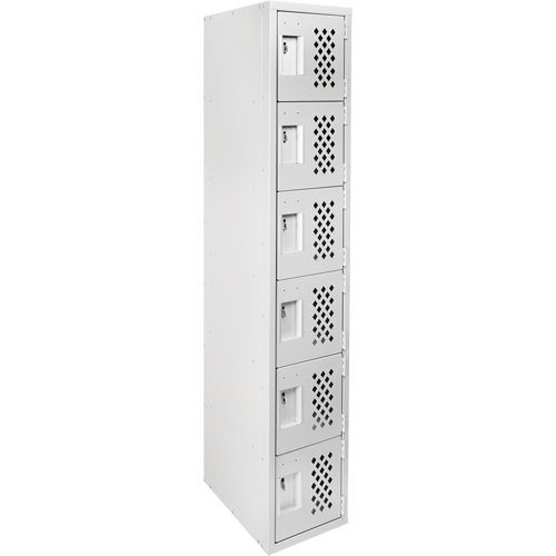 Clean-Line Perforated Lockerette, 6 -tier, 15" x 72" x 12", Steel Chandler Sales