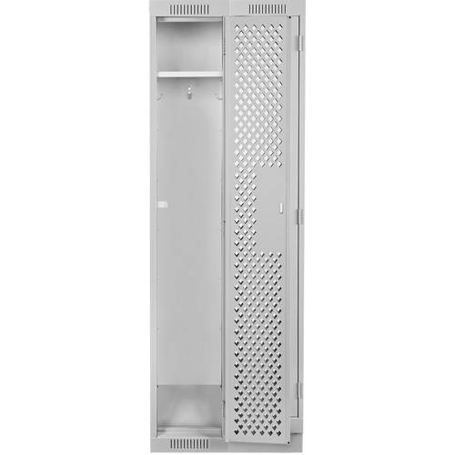 Clean Line Lockers, Bank of 2, 24" x 18" x 76", Steel, Grey, Rivet (Assembled), Perforated Chandler Sales