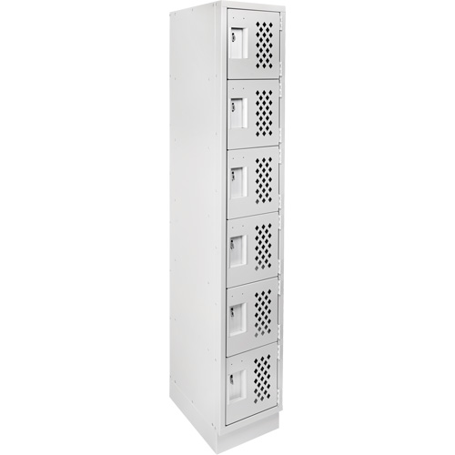 Assembled Lockerettes Clean Line Perforated Economy Lockers, 6 -tier, 18" x 72" x 12", Steel Chandler Sales