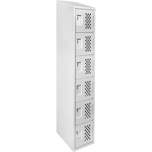 Assembled Lockerettes Clean Line Perforated Economy Lockers, 6 -tier, 18" x 72" x 12", Steel Chandler Sales