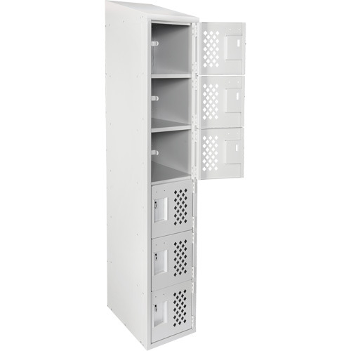 Assembled Lockerettes Clean Line Perforated Economy Lockers, 6 -tier, 18" x 72" x 12", Steel Chandler Sales