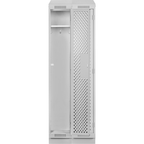 Clean Line Lockers, Bank of 2, 24" x 15" x 82", Steel, Grey, Rivet (Assembled), Perforated Chandler Sales