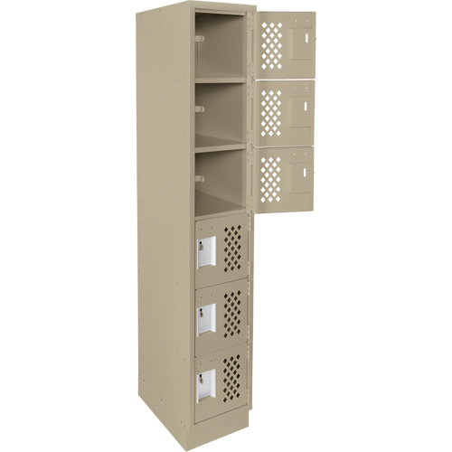 Assembled Lockerettes Clean Line Perforated Economy Lockers, 6 -tier, 18" x 72" x 12", Steel Chandler Sales