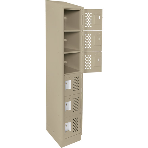 Assembled Lockerettes Clean Line Perforated Economy Lockers, 6 -tier, 18" x 72" x 12", Steel Chandler Sales