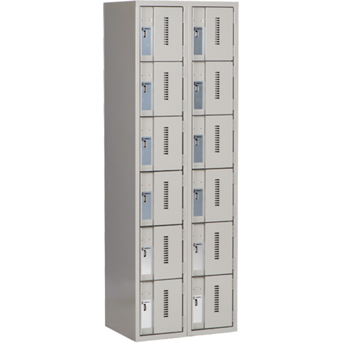 Casiers robustes Concorde, 6 niveaux, Bloc de 2, 24" x 18" x 72", Acier, Gris, Soud&eacute; (assembl&eacute;) Chandler Sales