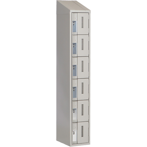 Concorde Heavy-Duty Lockers, 6 -tier, 12" x 18" x 78", Steel, Grey, Welded (Assembled) Chandler Sales