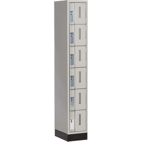 Concorde Heavy-Duty Lockers, 6 -tier, 12" x 18" x 76", Steel, Grey, Welded (Assembled) Chandler Sales