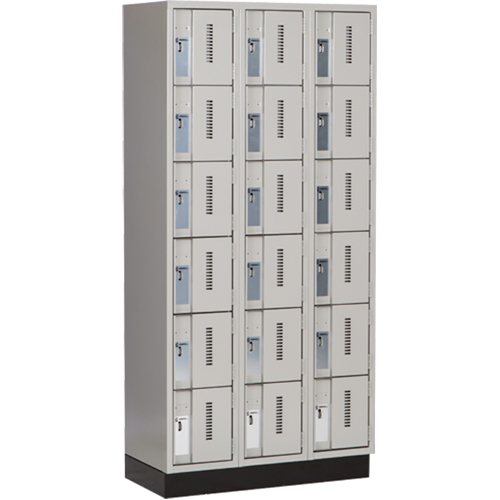 Casiers robustes Concorde, 6 niveaux, Bloc de 3, 36" x 18" x 76", Acier, Gris, Soud&eacute; (assembl&eacute;) Chandler Sales