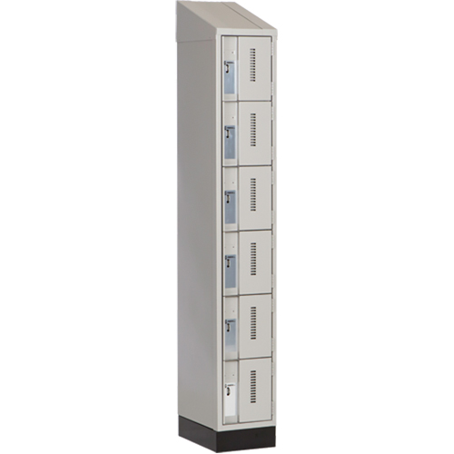 Concorde Heavy-Duty Lockers, 6 -tier, 12" x 18" x 82", Steel, Grey, Welded (Assembled) Chandler Sales