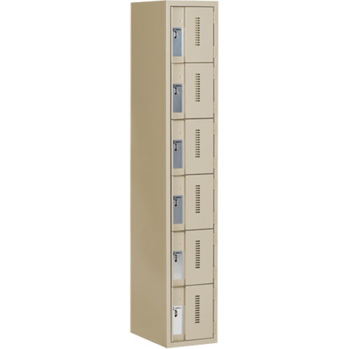 Casiers robustes Concorde, 6 niveaux, 12" x 18" x 72", Acier, Beige, Soud&eacute; (assembl&eacute;) Chandler Sales