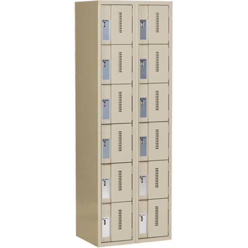Casiers robustes Concorde, 6 niveaux, Bloc de 2, 24" x 18" x 72", Acier, Beige, Soud&eacute; (assembl&eacute;) Chandler Sales