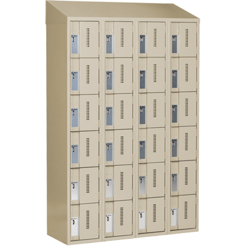 Casiers robustes Concorde, 6 niveaux, Bloc de 4, 48" x 18" x 78", Acier, Beige, Soud&eacute; (assembl&eacute;) Chandler Sales