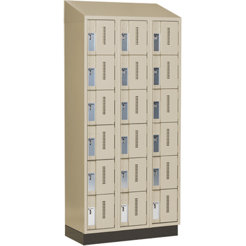 Concorde Heavy-Duty Lockers, 6 -tier, Bank of 3, 36" x 18" x 82", Steel, Beige, Welded (Assembled) Chandler Sales