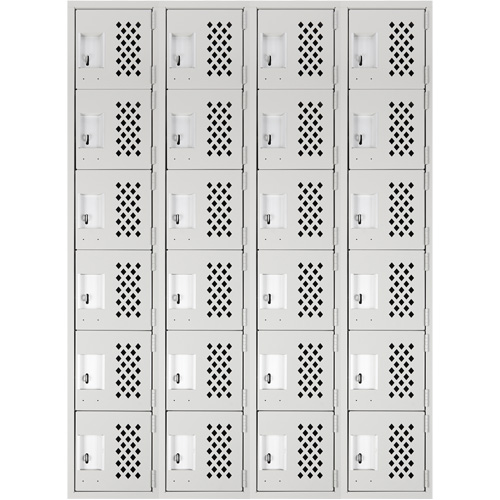 Clean Line Lockerettes, 6 -tier, Bank of 4, 18" x 72" x 12", Steel Chandler Sales