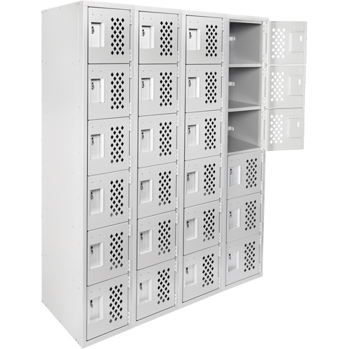 Clean Line Lockerettes, 6 -tier, Bank of 4, 18" x 72" x 12", Steel Chandler Sales