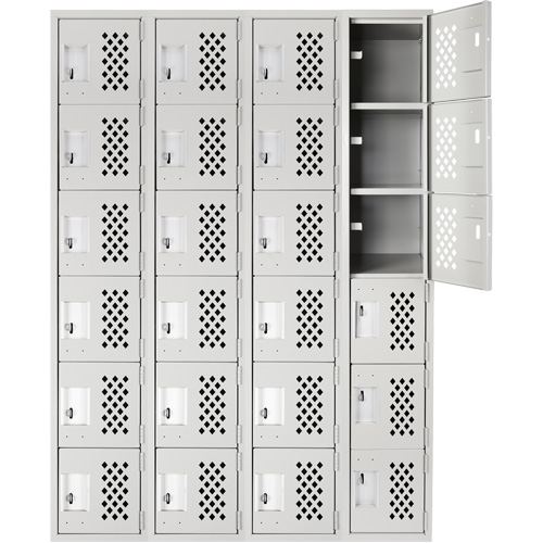 Clean Line Lockerettes, 6 -tier, Bank of 4, 18" x 72" x 12", Steel Chandler Sales