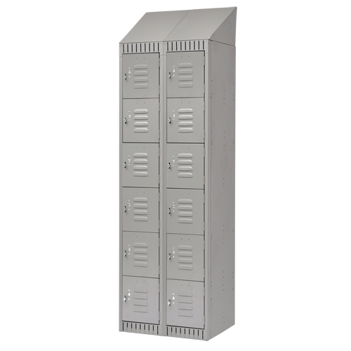 Casiers, 6 niveaux, Bloc de 2, 24" x 18" x 82", Acier, Gris, D&eacute;mont&eacute; Chandler Sales