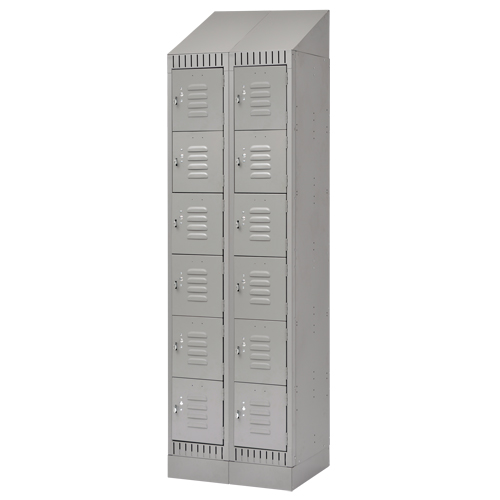 Casiers, 6 niveaux, Bloc de 2, 24" x 18" x 86", Acier, Gris, D&eacute;mont&eacute; Chandler Sales