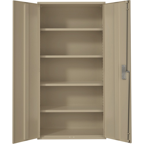 Armoire de rangement Hi-Boy, Acier, 4 Tablettes, 72" h x 36" la x 18" P, Beige Chandler Sales