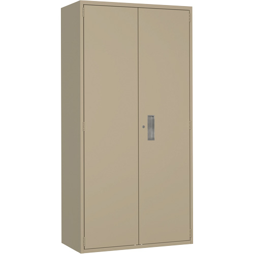 Wardrobe Storage Cabinet, Steel, 36" W x 18" D x 72" H, Beige Chandler Sales