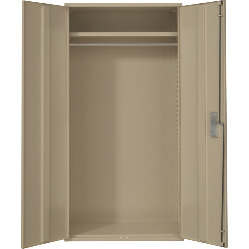 Wardrobe Storage Cabinet, Steel, 36" W x 18" D x 72" H, Beige Chandler Sales