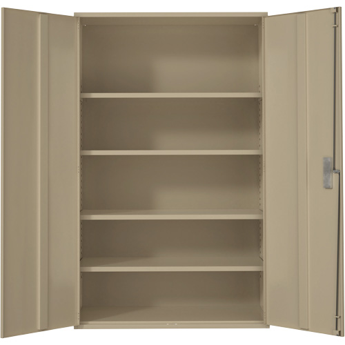 Armoire de rangement Hi-Boy tr&egrave;s large, Acier, 4 Tablettes, 72" h x 48" la x 24" P, Beige Chandler Sales