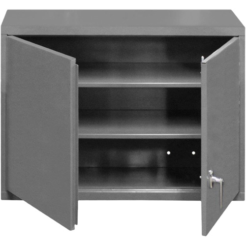Wall-Mounted Cabinet, 27" H x 29-7/8" W x 13-11/16" D, 2 Shelves, Steel, Grey Chandler Sales