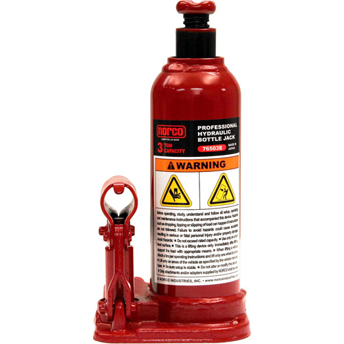 Bottle Jack, 3 Ton(s), Manual Hydraulic, 15-9/16" Raised Height Chandler Sales