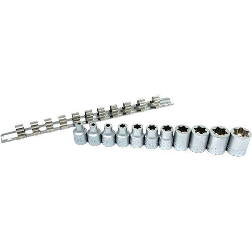 Jeu de douilles Flat-Cut E-"Star", 11 Morceaux, Prise de 3/8" Chandler Sales